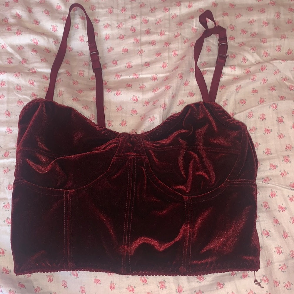 Vintage Garage velvet crop top!!